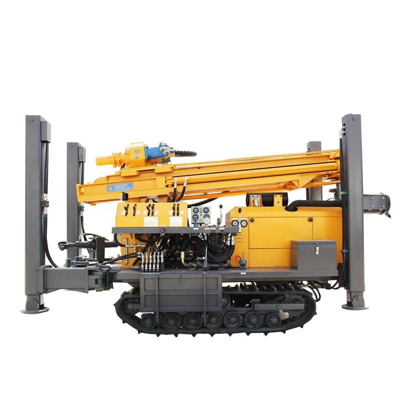 Full automatic 200m 300m deep wheels Hydraulic water well drilling machines for platform