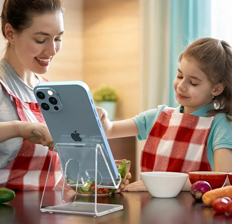 Transparent acrylic mobile phone display stand lazy mobile phone stand simple carry plexiglass display stand