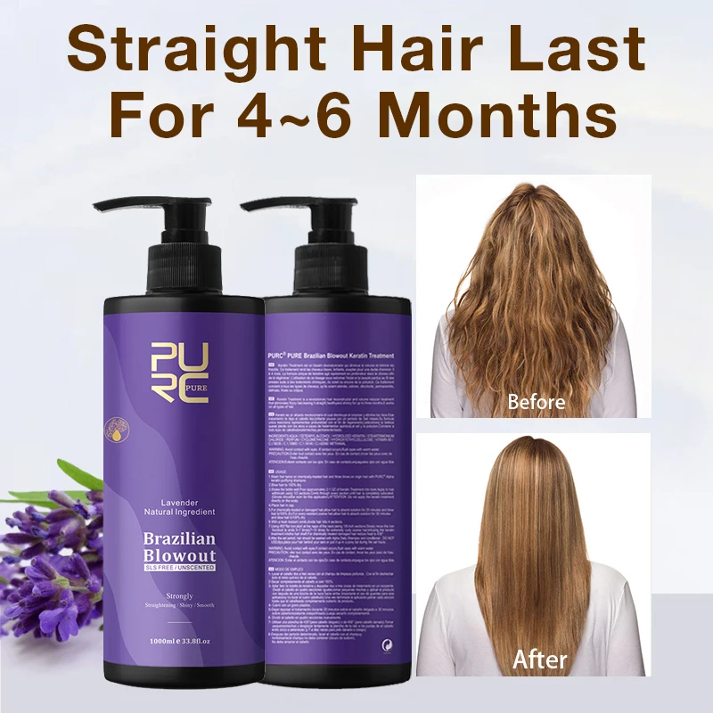 Factory Lavender Permanent Hair Straightening Cream Organic Pure Hair Keratin Treatment Brazilian Blowout