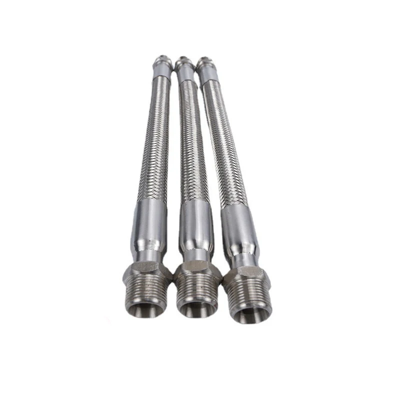High pressure corrugated hollow flexible metal tube stainless steel quick connect braided hydraulic plumbing hose pipe for gas