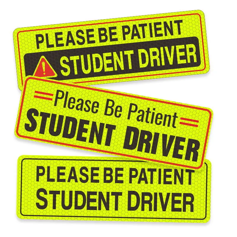 Please Be Patient Student Driver Stickers Customized New Students Rookie Driver Magnet Car Sticker Sign