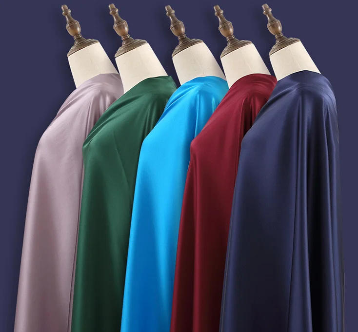 High Quality 19mm Silk Stretch Satin With Many Colors 140cm Width 19mm Silk Stretch Satin