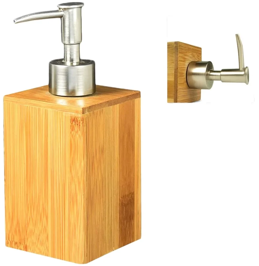 Bottle Shampoo Container Bathroom Press Bottle Bamboo Wood Hand Sanitizer