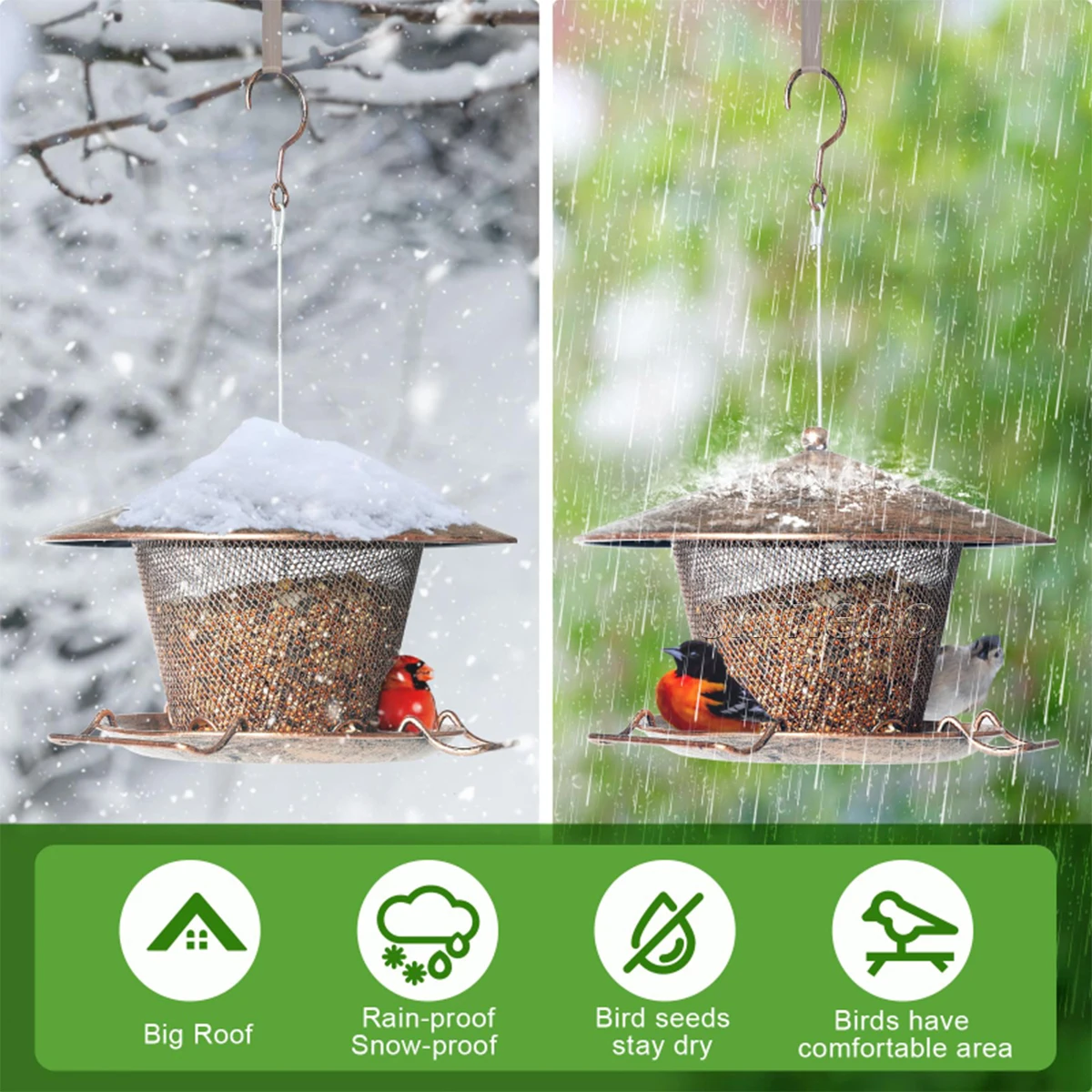 Водонепроницаемая металлическая кормушка для кормления птиц