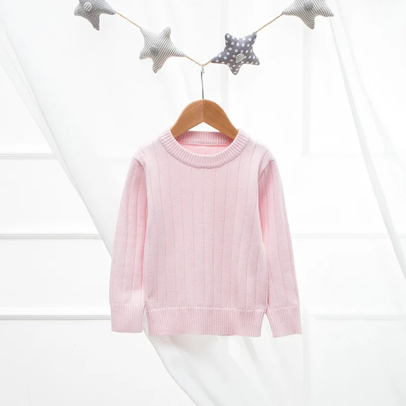 Sweater Kids Round Neck Children Sweaters Pullover Newest Style Knitwear 100%Cotton Rib Stitch Apparel in kids