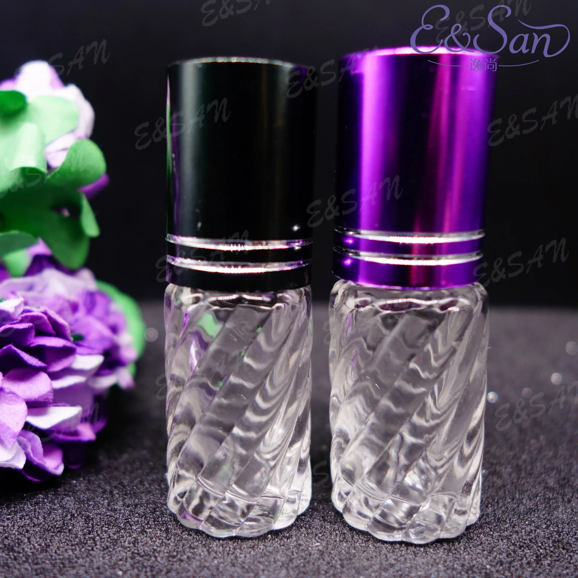 Z05-5ML Clear bottle With Aluminum Cap perfume bottle Glass Refill Empty Perfume Plastic roll-on essential oil Bottle stock