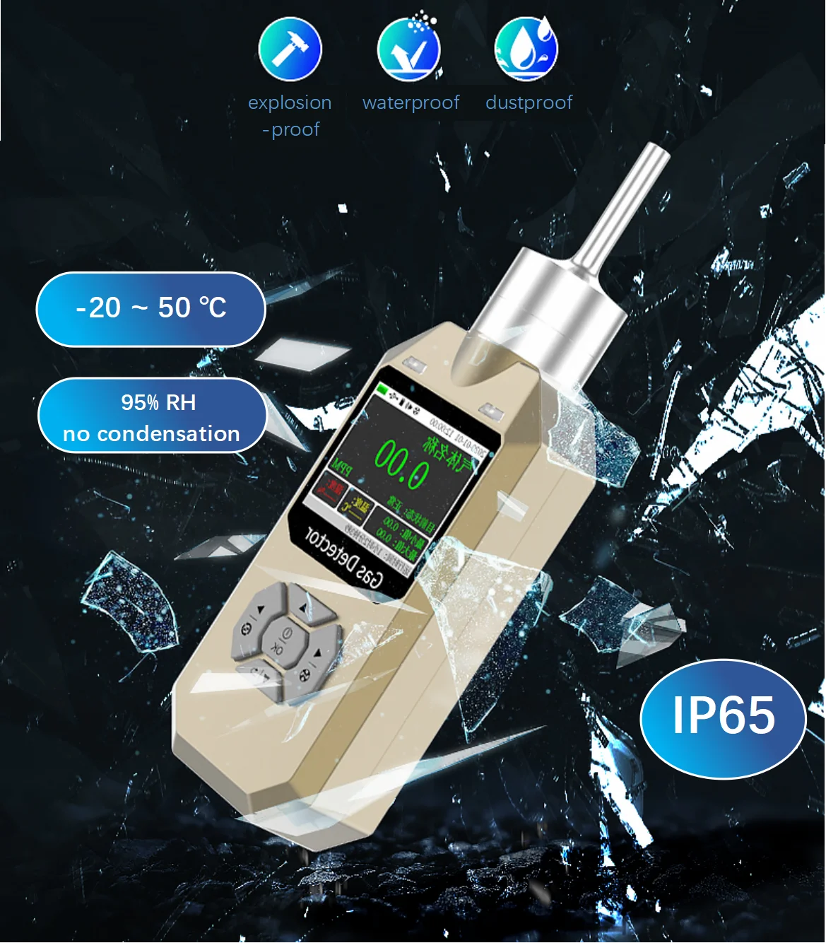 Portable pumping single gas Detector O3 Gas Analyzers ozone sensor gas leak detector