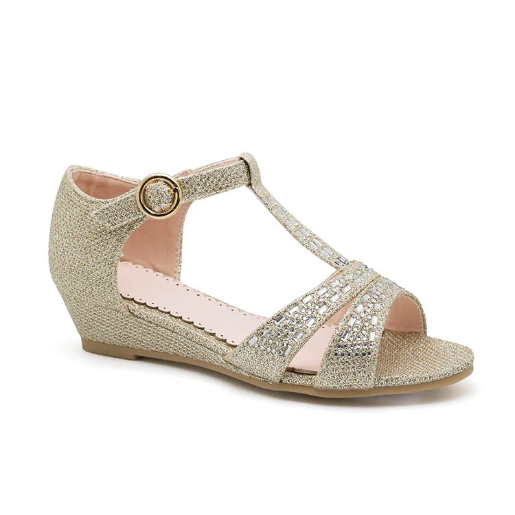 
Beautiful Kids Princess Glitter Wedges Girls Party Dress Shoes For Children 