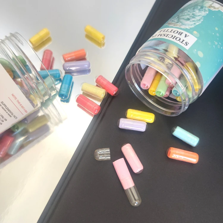 Custom 53pcs Message In A Bottle Letter Transparent Pill Capsule Best Wishes Bottle Valentine Day Gift for Kids and Beloved ones