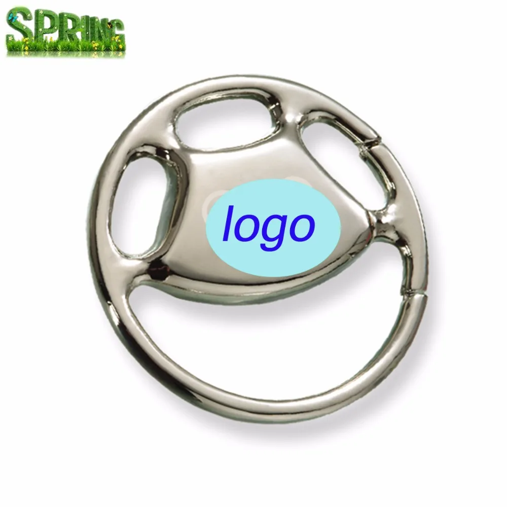 ZINC ALLOY wheel shape metal Car piston  key ring Steering wheel keychain