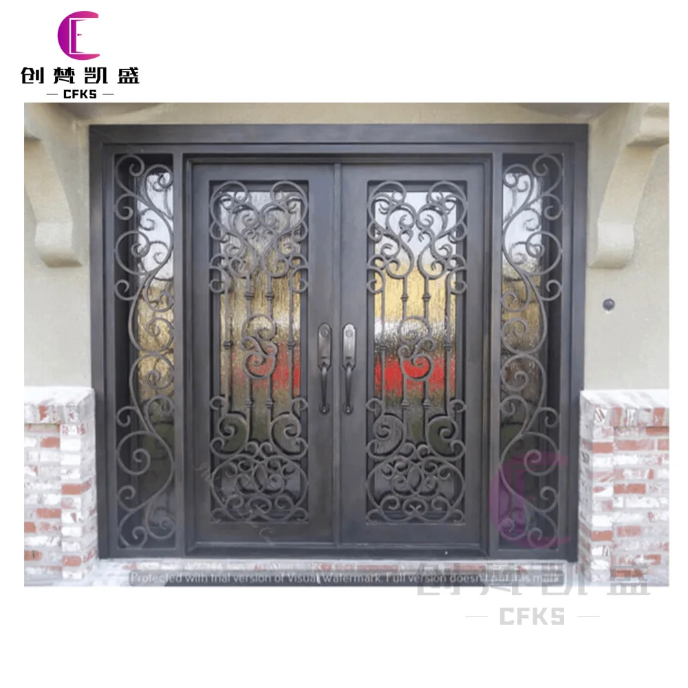 Iron Steel Aluminum Security Door Panel Entrance Waterproof Door Design Modern Solid Door Home Gate