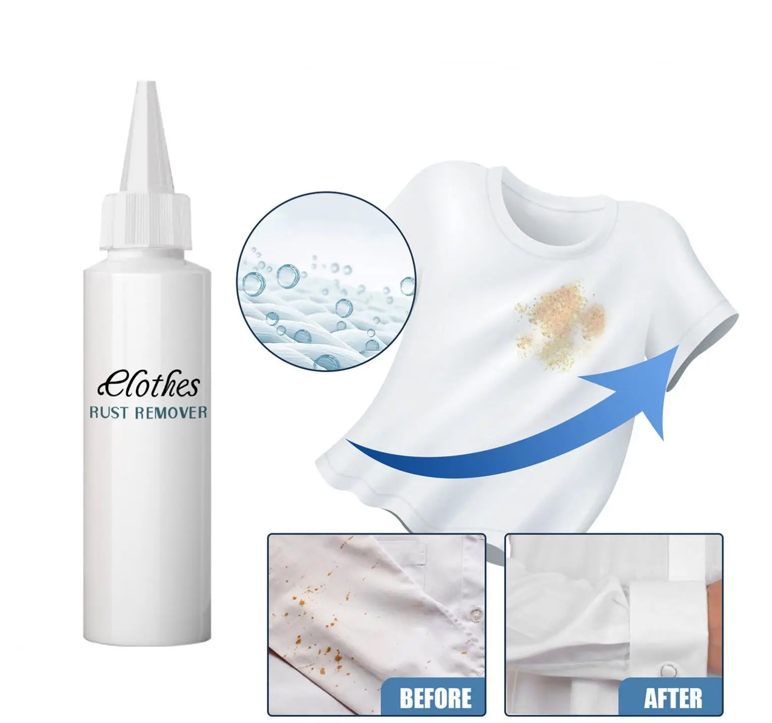 Jue Fish White Clothes Stain Remover Portable Instant Stain Remover Cleaner Household  Pants Yellow Rust Remover Liquid 110ml