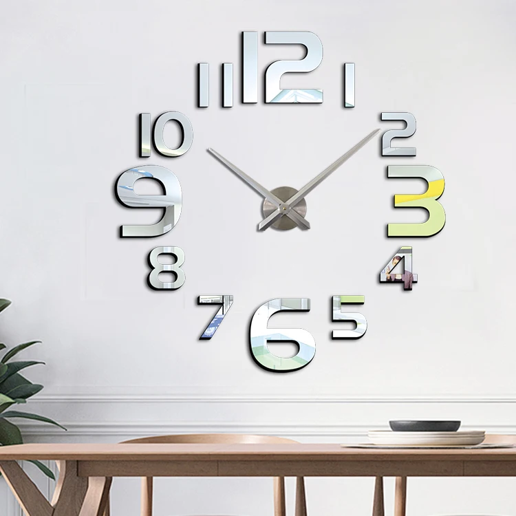 Novelty Home Watch Wall 3D Large Size Wall Clocks Acrylic Diy Digital Duvar Saati