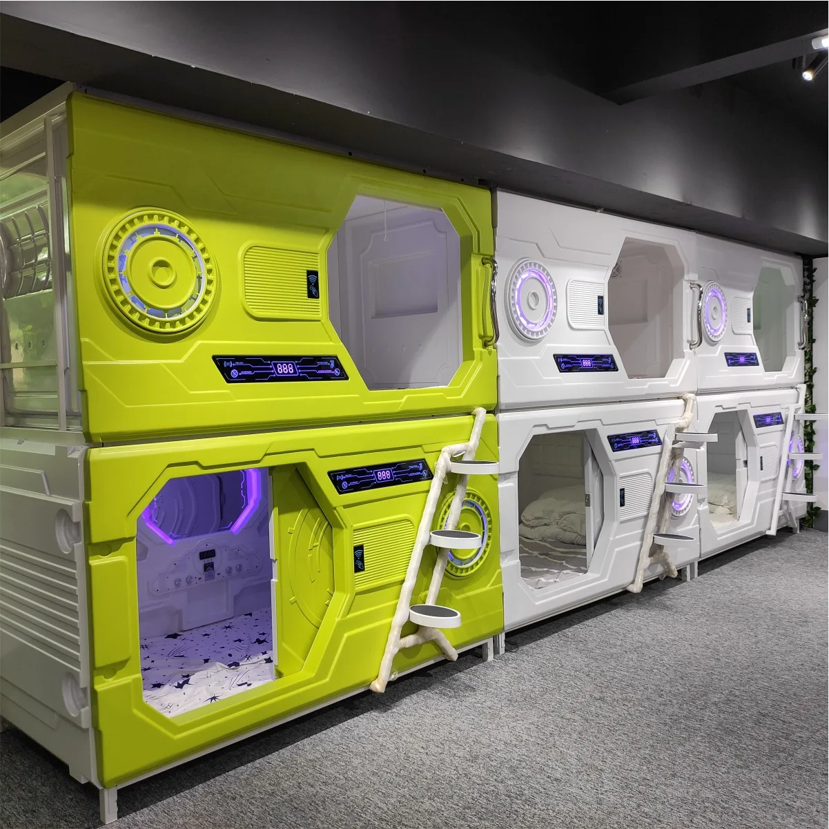 Sleep cabin Indoor Hospital Bedroom Room Single Double Space Bed Sleep Capsule Hotel sleeping pod smart capsule bed