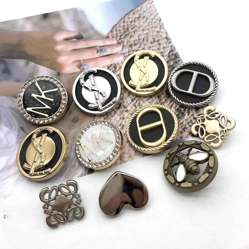 Popular Botones Designer Brand Metal Button Zinc Sew On Luxury Metal Button For Coat Shirt