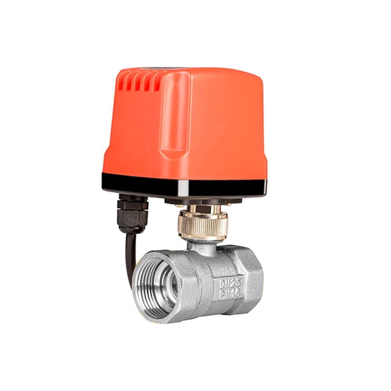 Quick opening and closing DN25 electric two-way ball valve normally closed threaded high-flow stainless steel valve for water