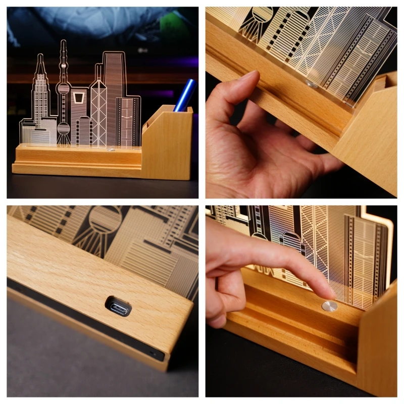 Luxury Custom By Any Picture Acrylic 3d Anime Led Table Lamp Romantic Creative Led Night Lights For Event Souvenir Ornaments