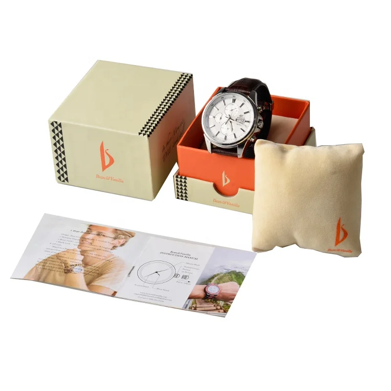 Customized logo men woman watch set packaging box with pillow luxury paper gift packaging watch box