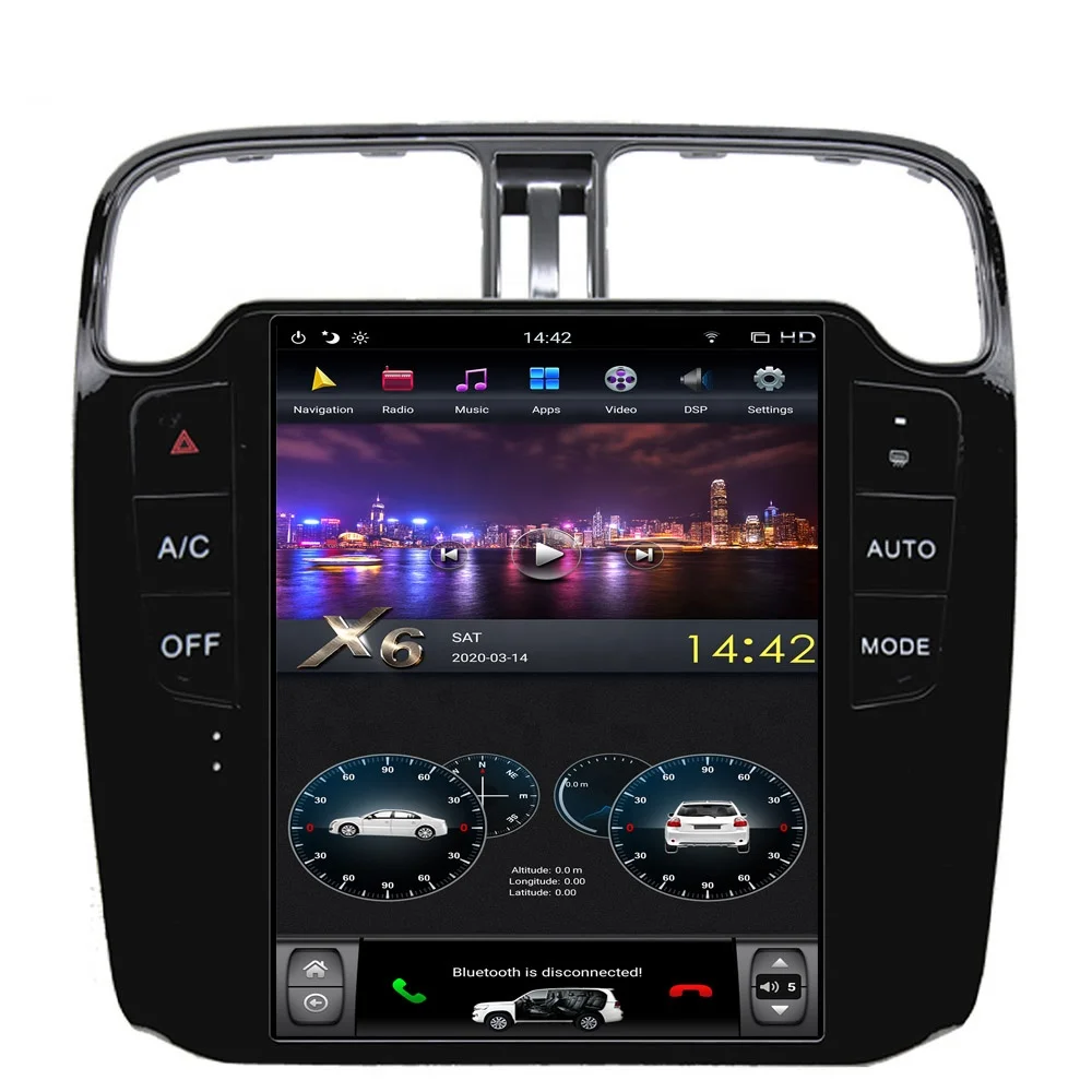 10.4' Vertical Screen 4+64GB Android Car Multimedia Player Radio GPS Navigation for Volkswagen Polo 2009-2015  with Carplay DSP