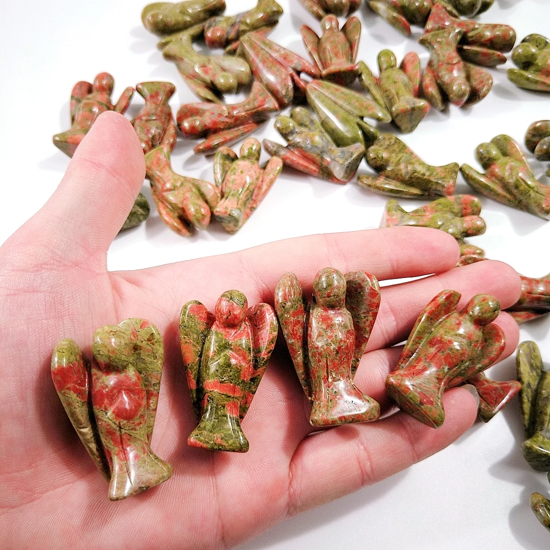 Gemstone Assorted Angels 1.5 inch Wholesale Gemstone Unakite Angel Crafts