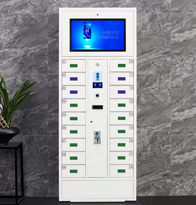 8 Bay Cell Phone Charging Lockers Fingerprint Lock Phone Charging Station Kiosk China Supply Factory Steel Furniture Safe Locker