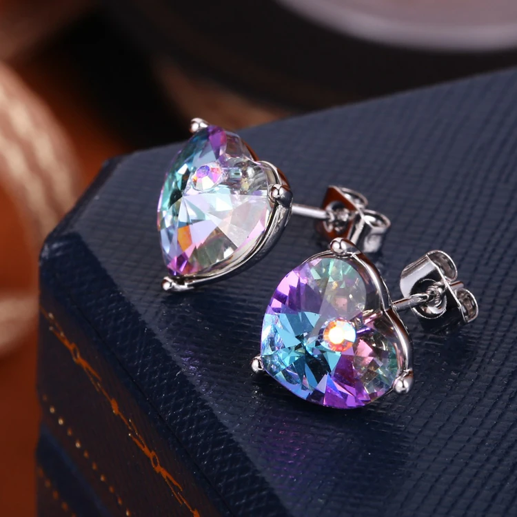 Exquisite & Elegant SW Angel Colorful LOVE Heart Shape Earring Necklaces Sets For Women For Men