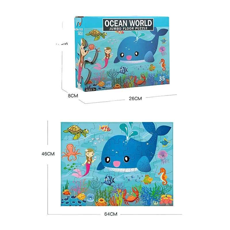Kids Cards printing for children advanced puzzle for boys and Girls Darl Books Animals Sea 2-3 to boys and girls