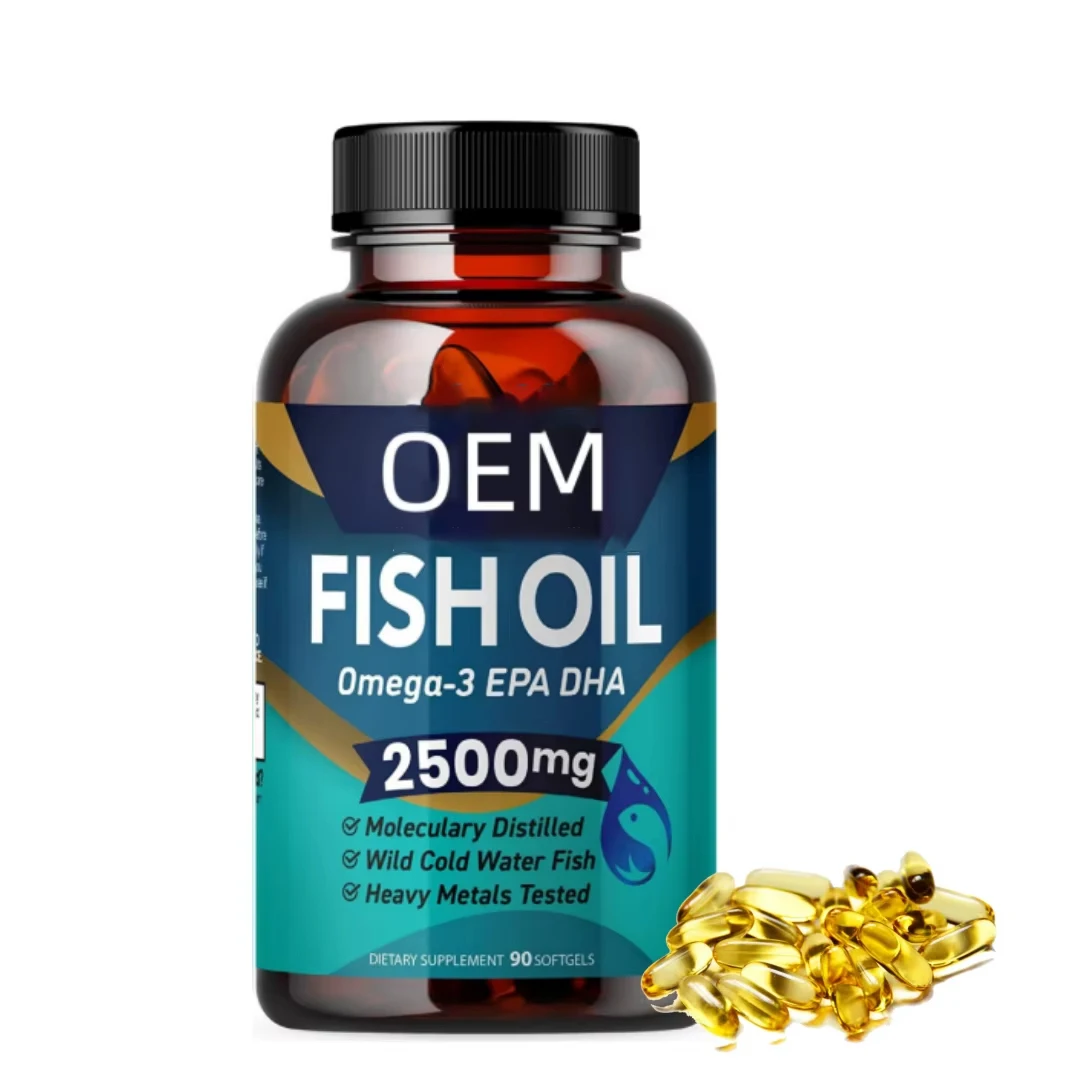 Этикетка WELLBODY на заказ лидер продаж халяльный рыбий жир Омега 3 EPA DHA капсула поддержка сердца и суставов