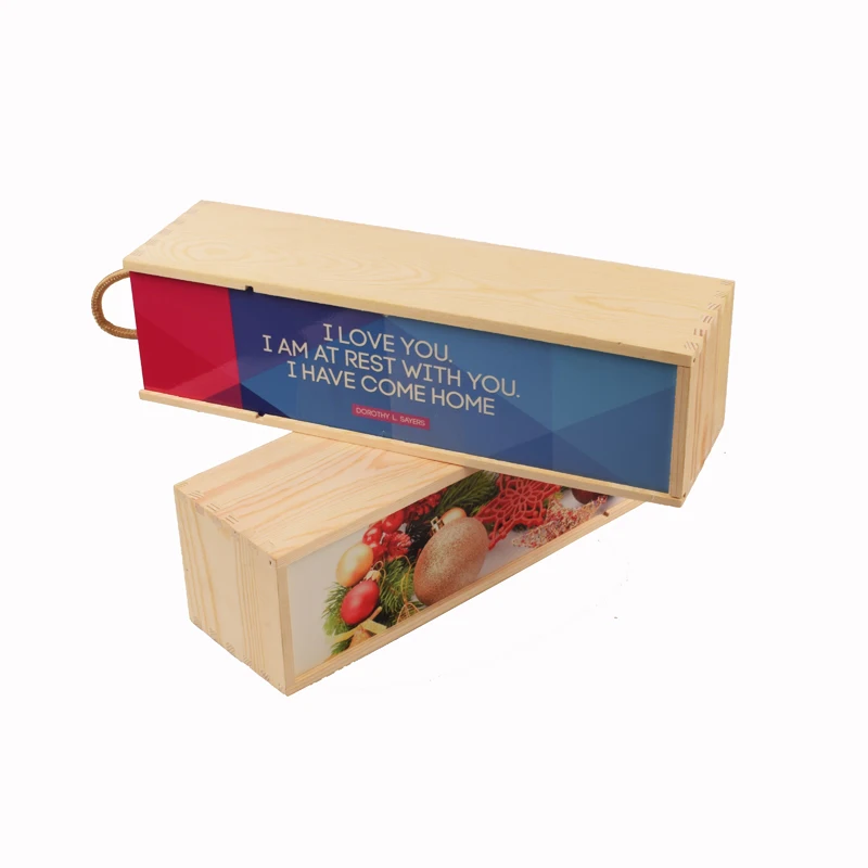 Promotional Various Good Quality Wooden Wine Box With Sublimation Mdf