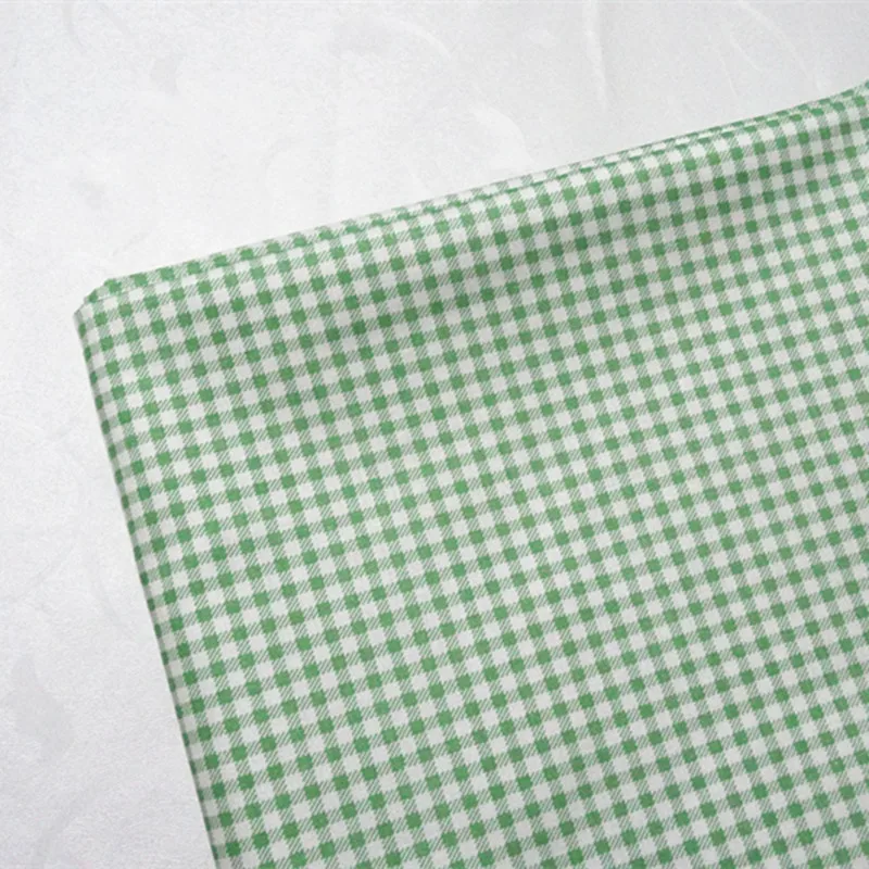 cotton fabric pink little grid  digital printed for kid bedding