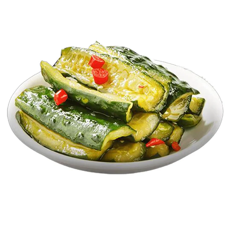 Wholesale Xiao Hu Duck Chinese Exotic Fruit Vegetable Low Fat Asian Food Snacks Supplier 600g Spicy Sour Fresh Pickled Cucumber