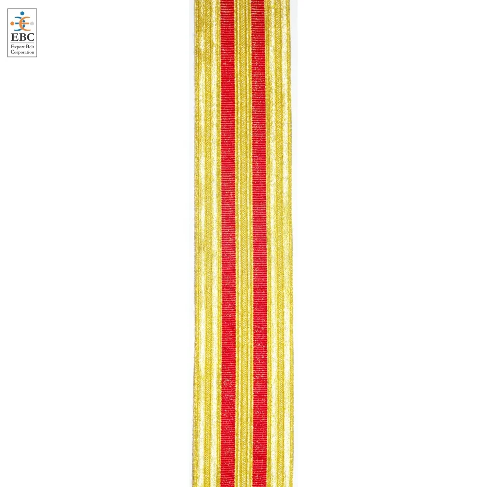 OEM Uniform Silver Braid Lace Wholesale Academy Cadet Belt Braid Customized Sash Belt Braid Custom Red Yellow Green Stripes Lace