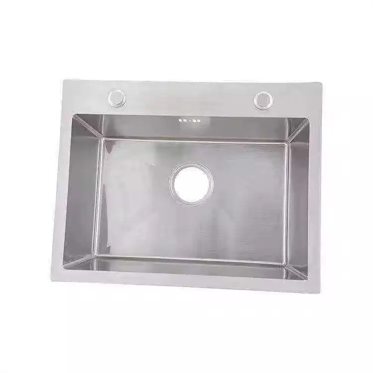 Luxury Modern Rectangular Hand Made Sink Kitchen Single Bowl Handmade Sink Undermount 304 Stainless Steel Kitchen Sink