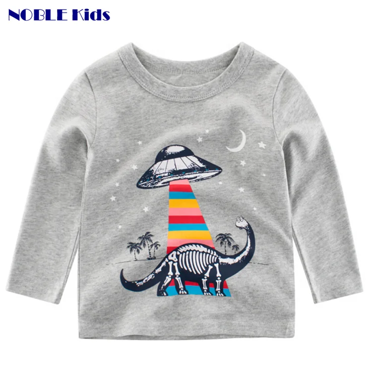 
latest design baby boy tshirt long sleeve printing custom 100% cotton children t shirt 