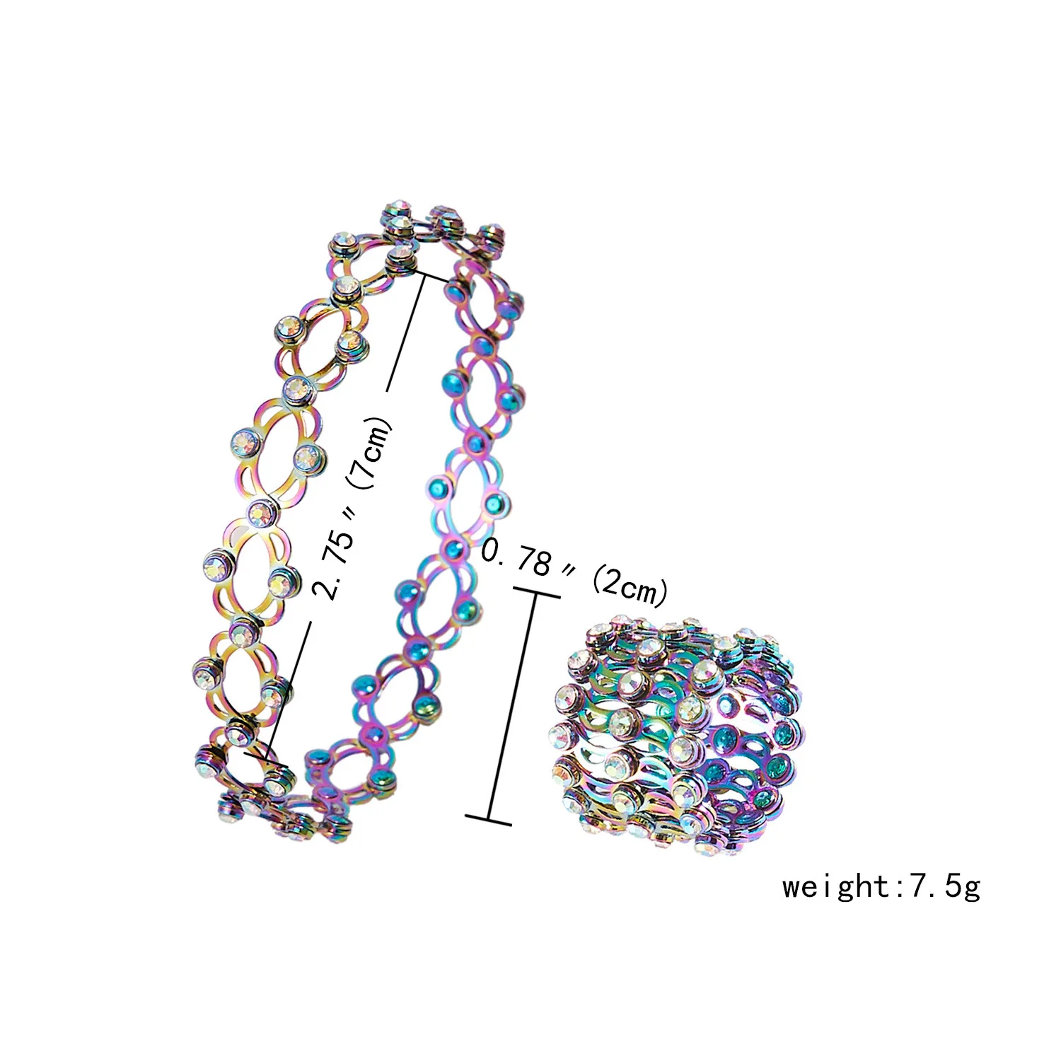 New creative retractable ring Deformable magic bracelet Fashion size adjustable ring