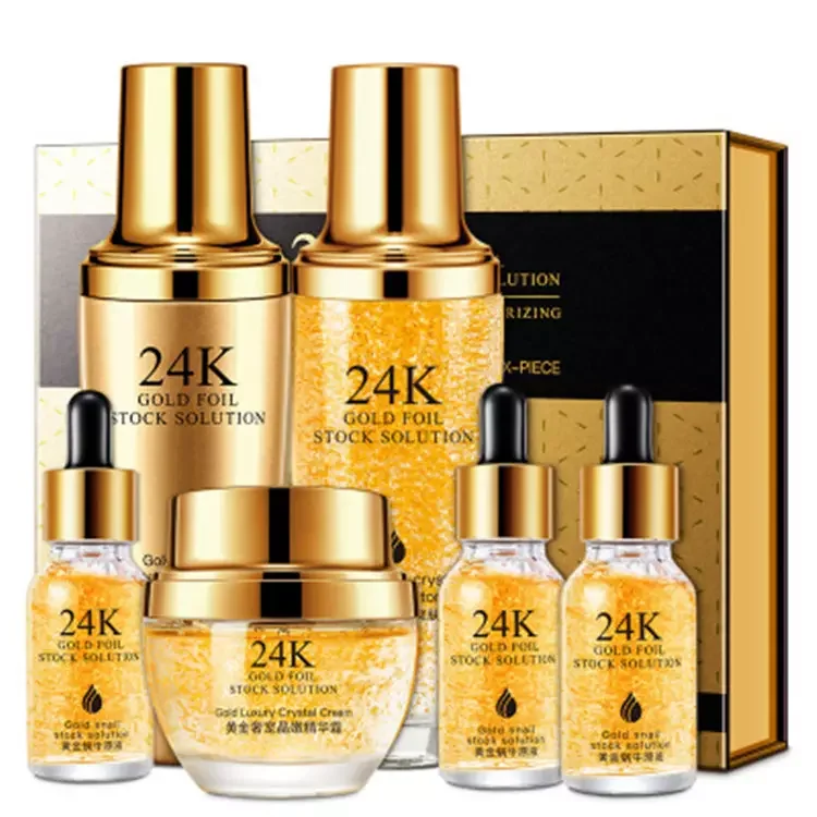 Customized Face Care Set  Moisturizing Whitening Skin Care Set Gift 24K Gold Face Care Sets