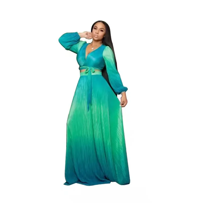 Новинка, высокое качество, оптовая цена, модное сексуальное платье с длинным рукавом и глубоким V-образным вырезом, из двух частей, женское платье для выпускного вечера