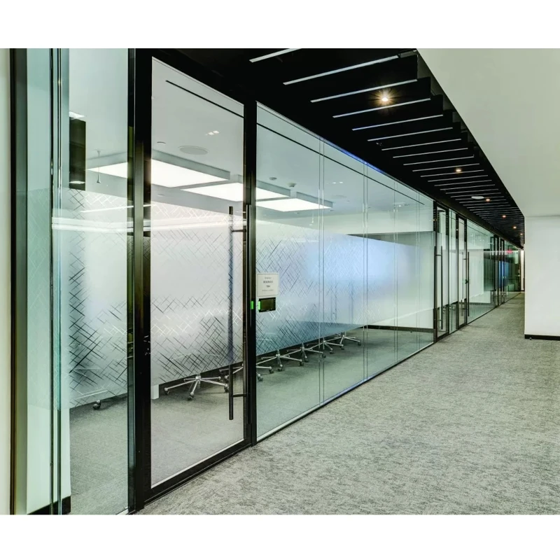 Modular Soundproof Frameless Demountable Aluminum Single Or Double Tempered Glass Office Partition Wall