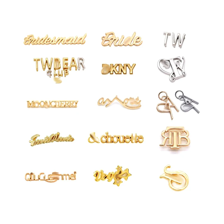 Wholesale custom design logo designers brand bag luggage travel accessories branded logo tags metal logo labels