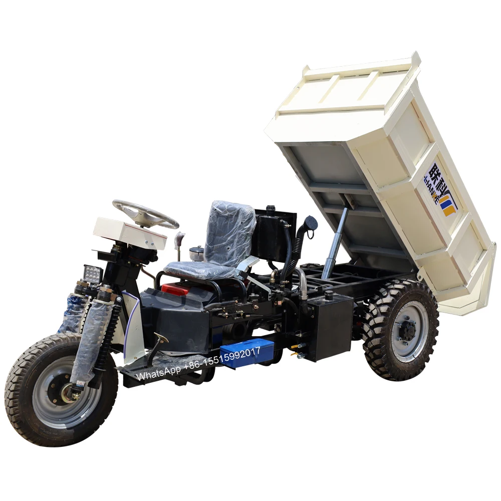 LK270D heavy loader hydraulic mining three wheel high speed 1ton 2ton diesel dumper tricycle truck