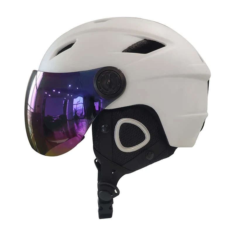 New Ski Helmet with Goggles, New Design Half Covered CE Certification Snow Ski Helmet with Visor