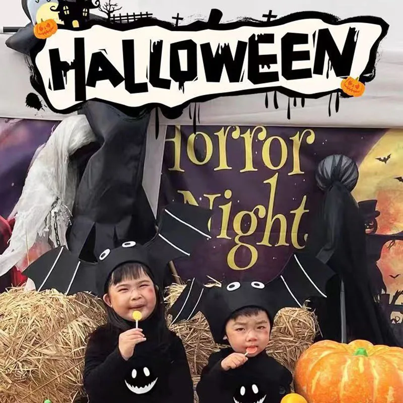 New Halloween Felt Bat Hat Halloween Personality Spooky Dress Up Props Party Decorations