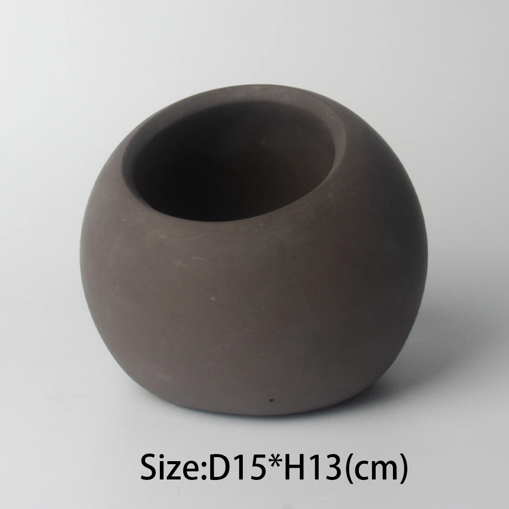 Unique Desktop Garden Statues Cement Decor Flower Pot & Concrete Small Plant Pots for Indoor Plants & Outdoor Gardens