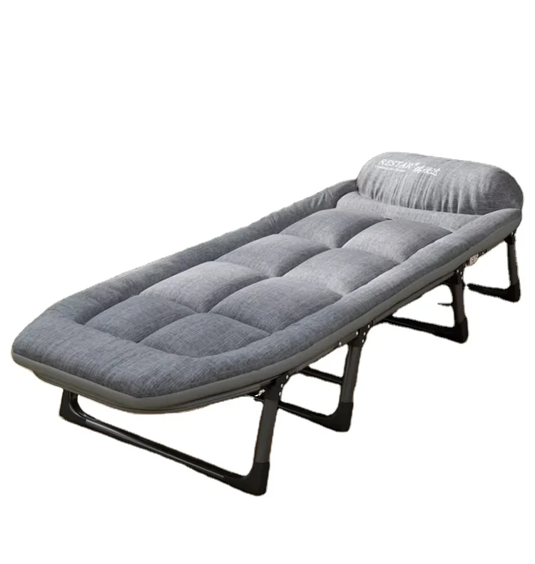 Folding Bed Office Single Recliner   Bedroom Furniture Double Simple Design Bed Frame Hotel Metal Bed