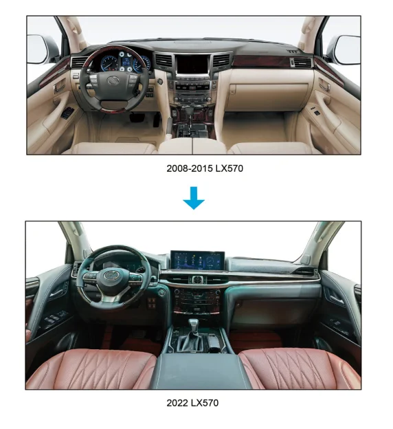 Lx570 Interior upgrade Facelift Kits 2008-2015 upgrade to 2022 Seats door dashboard center console for Lexus Lx570 2008-2015