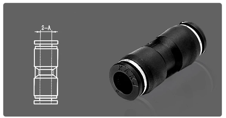 PU Straight Tube Quick Connector Push In Pipe Plastic Compression Quick Fitting One Touch Hose Tube Air Pneumatic Fittings