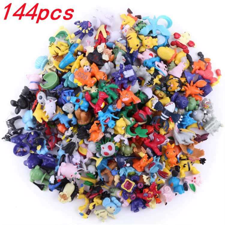 Hot sale 144Pcs/Set Good Quality 2-3cm Mini Child Toy Action Figure pokemon go for