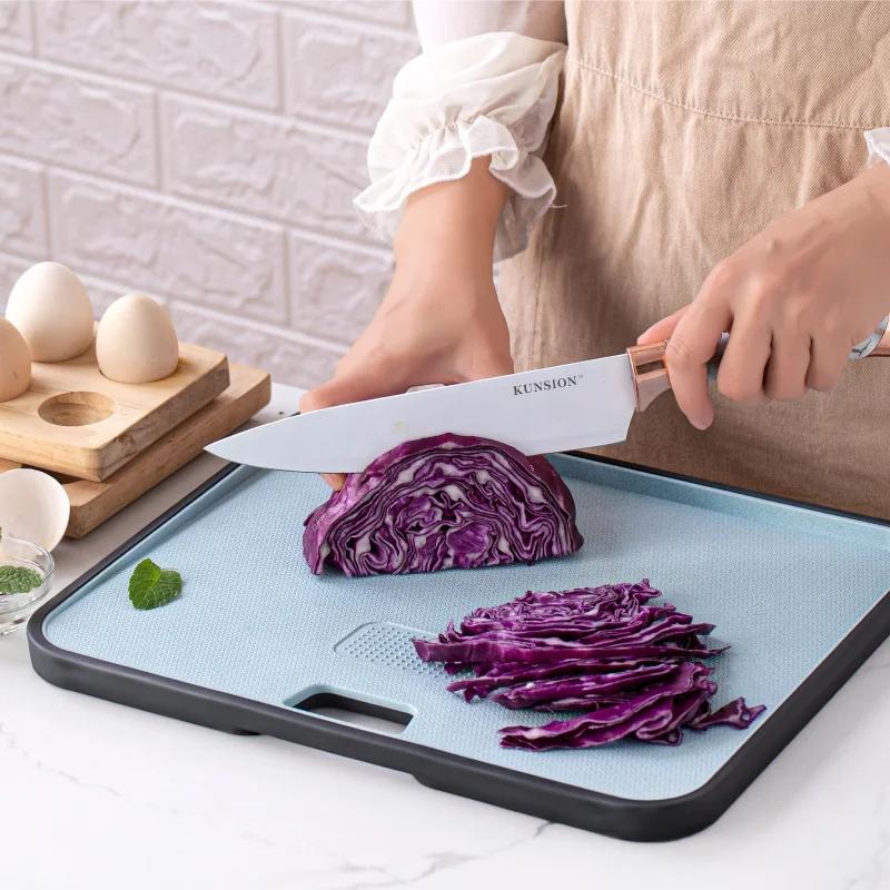 ZHENGLI Kitchen Plastic Chopping Board TPR Edge Cutting Board Chopping Blocks Wheat Straw Plastic Chopping Board
