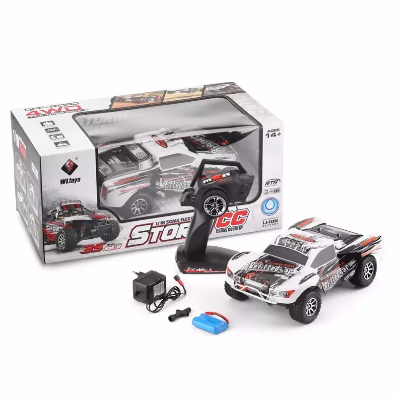 Wltoys A969-A 1/18 2.4G Electric Four-Drive Short Truck Remote Control Off-Road Vehicle 35 Km/H Short Truck Remote Control Toys