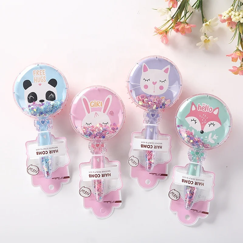 Cute mini air bag comb pink air cushion  girls style small comb INS cartoon portable comb